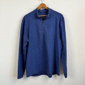 Lululemon Surge Warm 1/2 Zip Heathered Cerulean Blue / Black